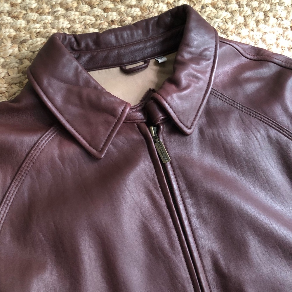 Vintage Y2K R & Y Lamb Skin Leather Bomber Jacket. Lined. Size XL